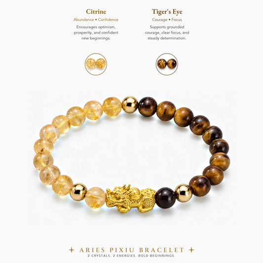 Aries Zodiac Feng Shui Pixiu Bracelet