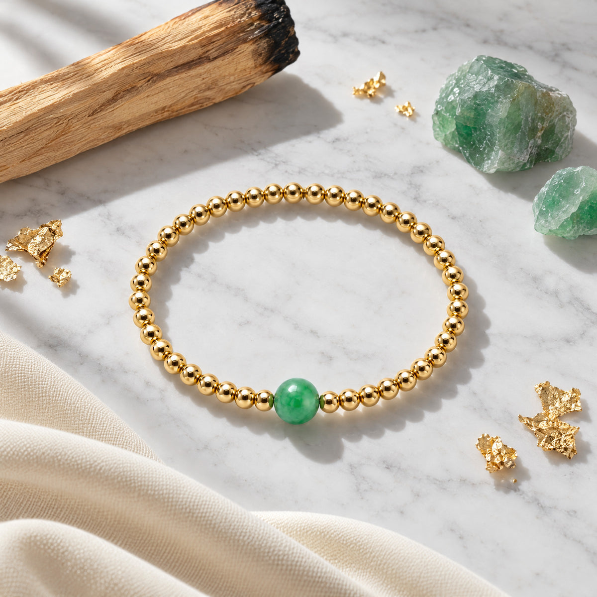 Cancer Golden Zodiac Jade 2026 Bracelet REAL Gold