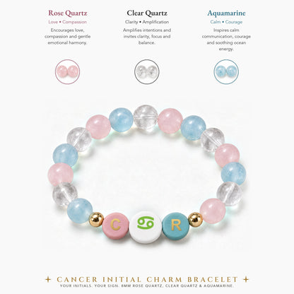 Cancer Initial Charm Bracelet