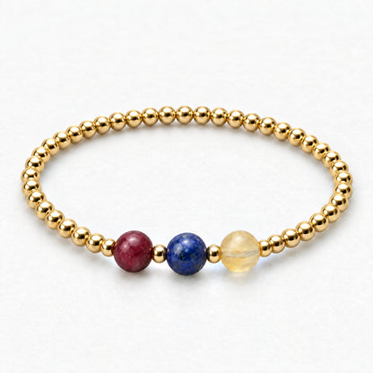 Cancer Love and Money Golden Bracelet With REAL Gold
