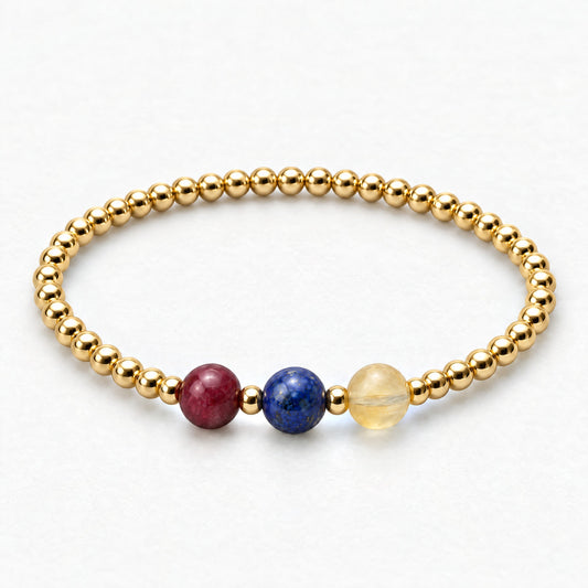 Cancer Love and Money Golden Bracelet With REAL Gold