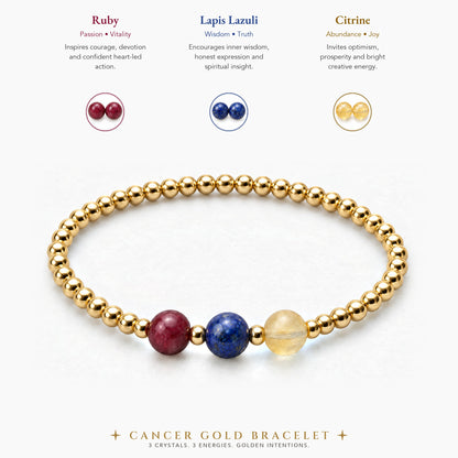 Cancer Love and Money Golden Bracelet With REAL Gold