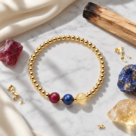 Cancer Love and Money Golden Bracelet With REAL Gold