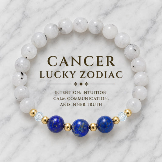 Cancer Lucky Zodiac Trio Crystal Bracelet