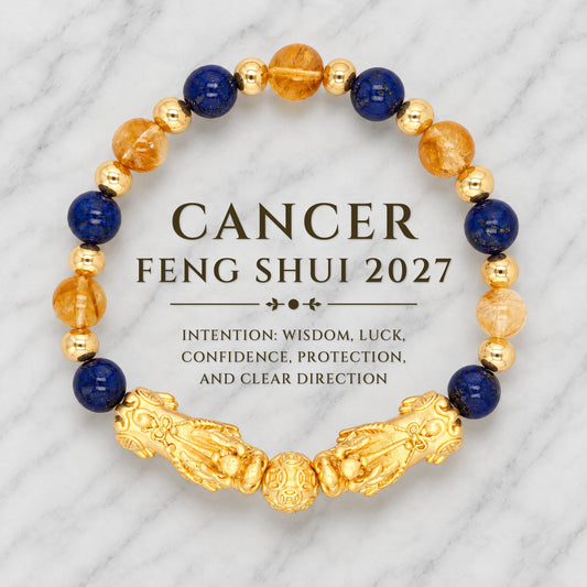 Cancer Zodiac Feng Shui Double Pixiu Bracelet