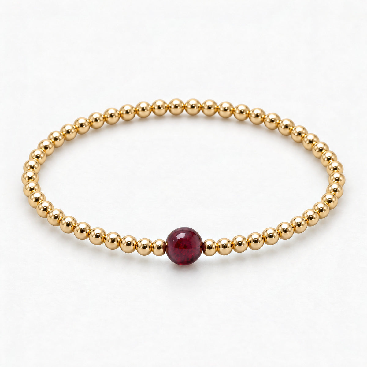 Capricorn Golden Zodiac Garnet 2026 Bracelet REAL Gold
