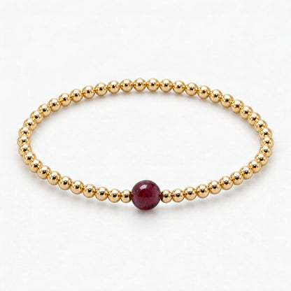 Capricorn Golden Zodiac Garnet 2026 Bracelet REAL Gold