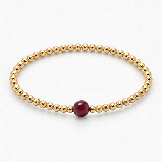 Capricorn Golden Zodiac Garnet 2026 Bracelet REAL Gold