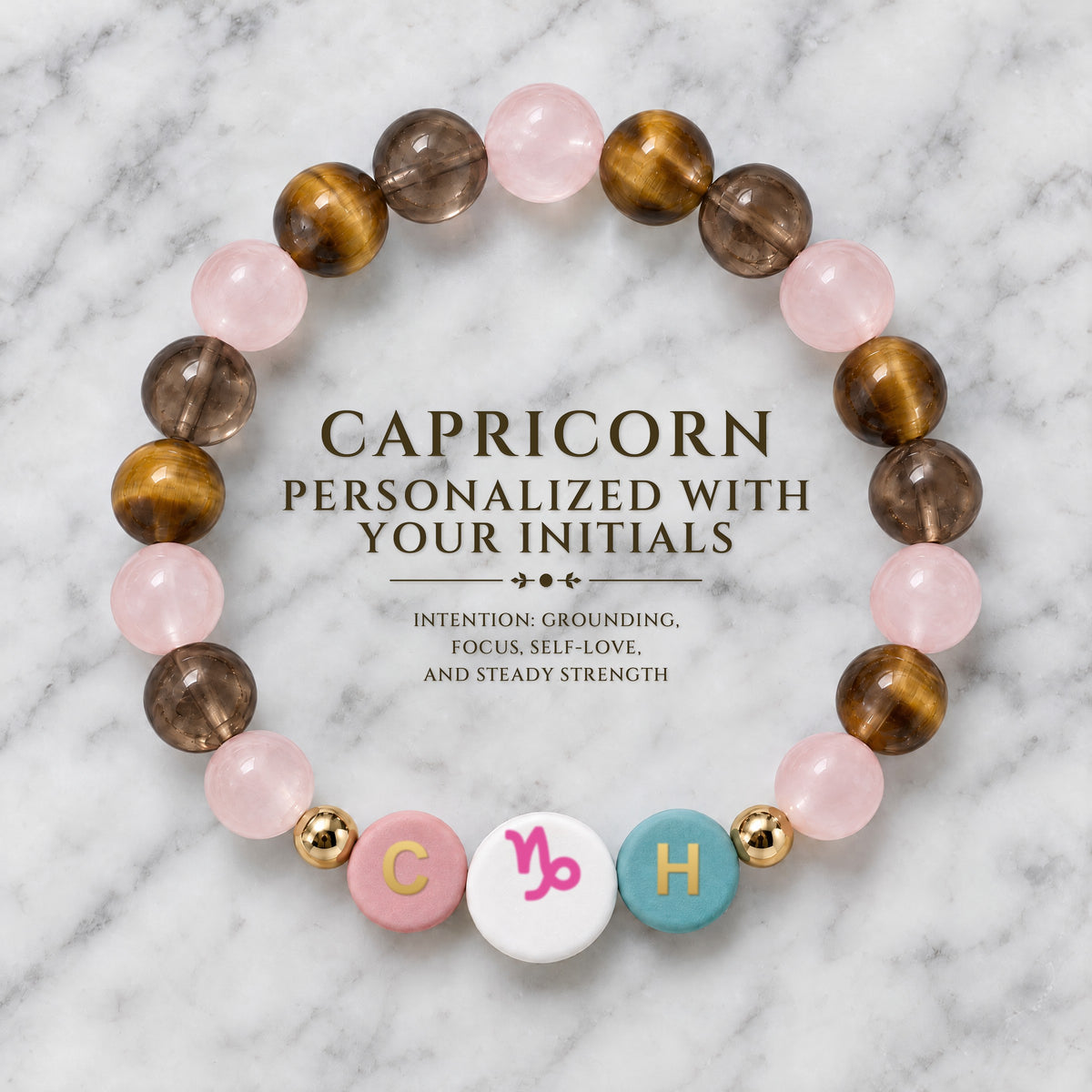 Capricorn Initial Charm Bracelet