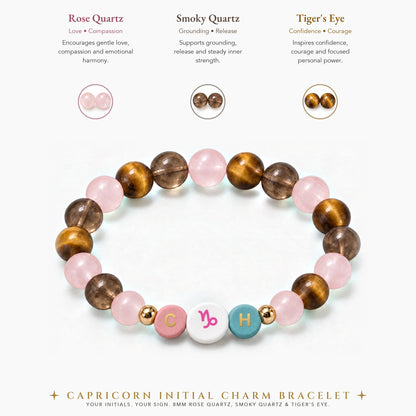 Capricorn Initial Charm Bracelet