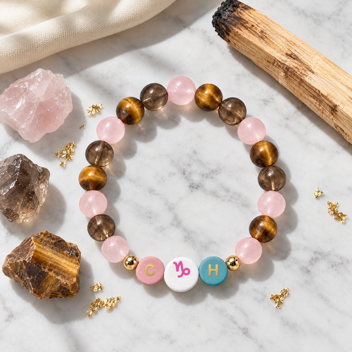 Capricorn Initial Charm Bracelet