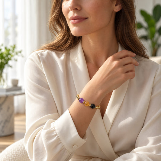 Capricorn Love and Money Golden Bracelet with REAL Gold