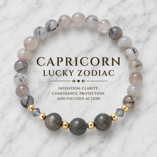 Capricorn Lucky Zodiac Trio Crystal Bracelet