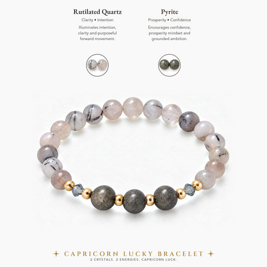 Capricorn Lucky Zodiac Trio Crystal Bracelet