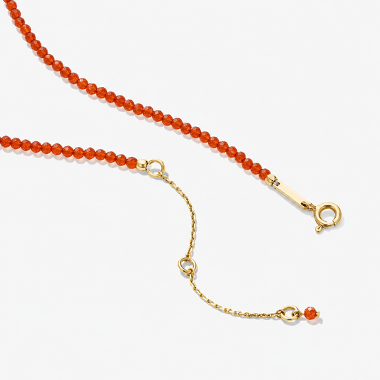 Carnelian Success Beaded Necklace - clasp detail