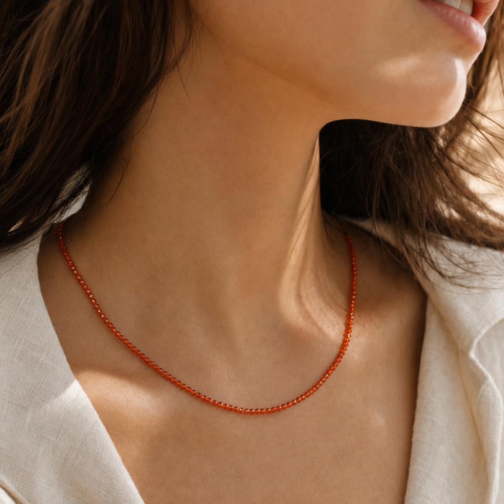 Carnelian Success Beaded Necklace - lifestyle