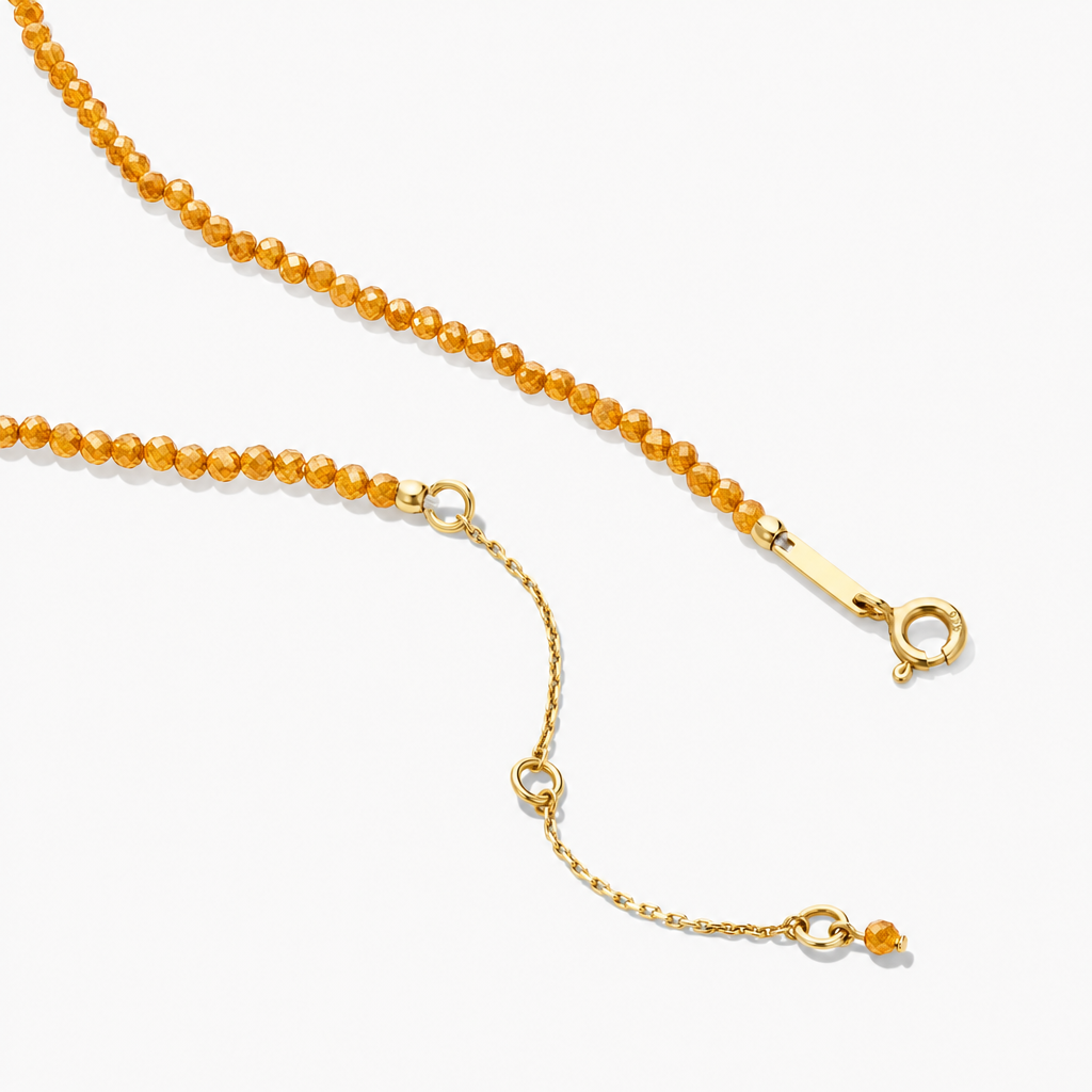 Citrine Luck Beaded Necklace - clasp detail