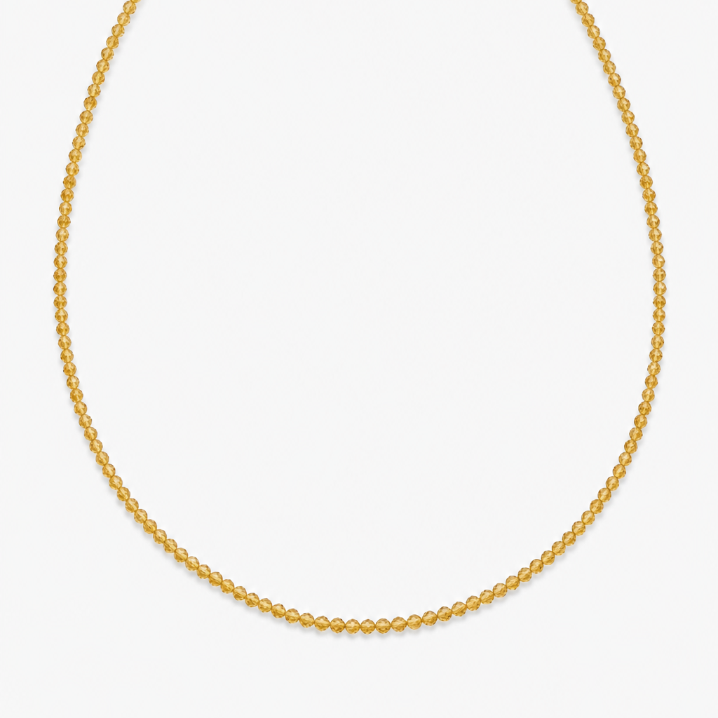 Citrine Luck Beaded Necklace - front view