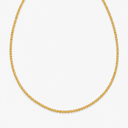 Citrine Luck Beaded Necklace - front view