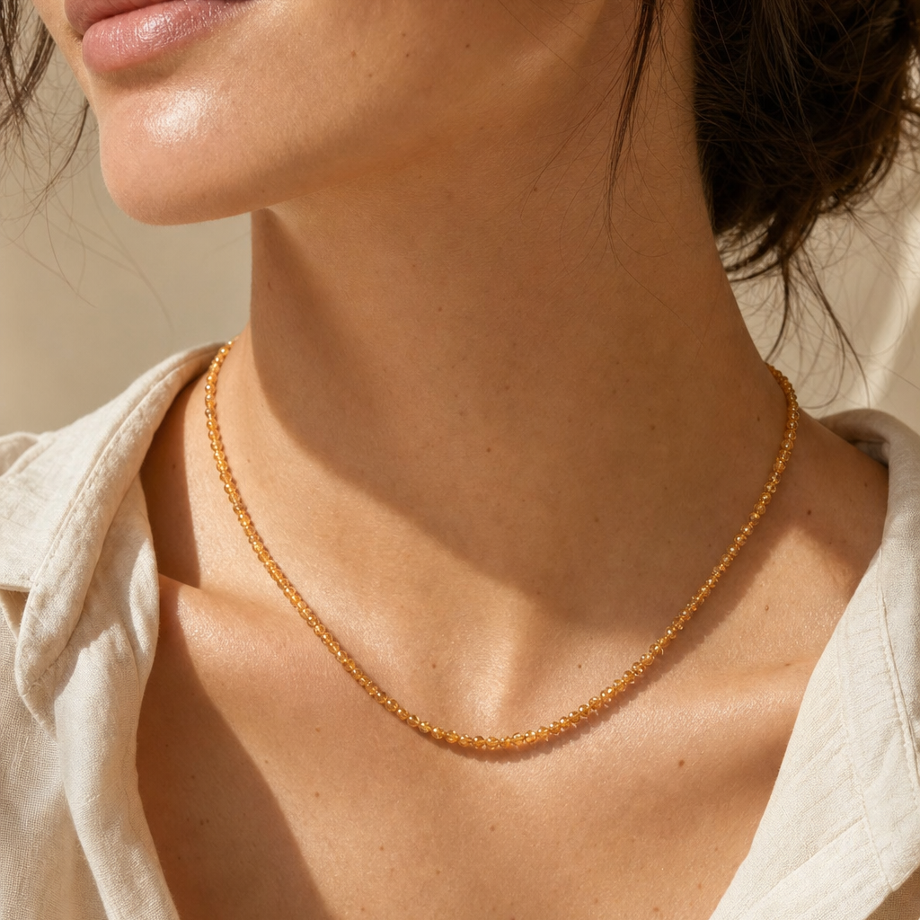 Citrine Luck Beaded Necklace - lifestyle
