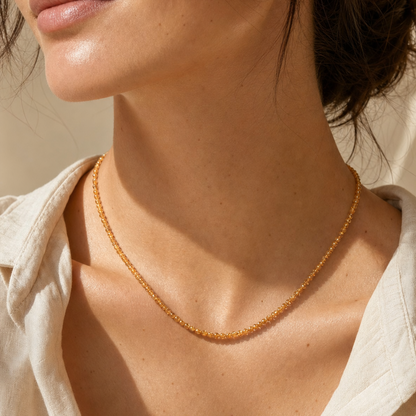 Citrine Luck Beaded Necklace - lifestyle