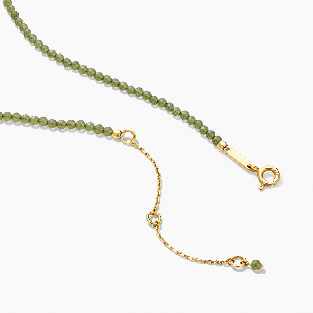 Green Agate Wealth Beaded Necklace - clasp detail