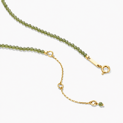 Green Agate Wealth Beaded Necklace - clasp detail