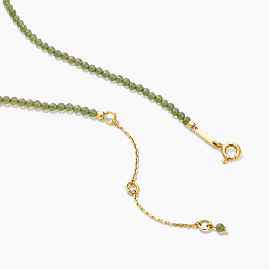 Green Agate Wealth Beaded Necklace - clasp detail