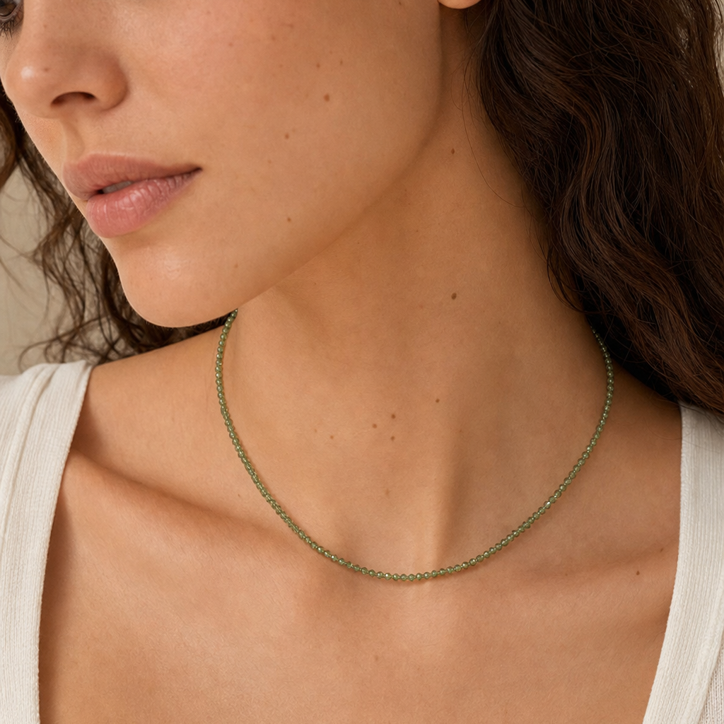 Green Agate Wealth Beaded Necklace - lifestyle