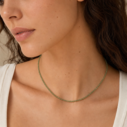 Green Agate Wealth Beaded Necklace - lifestyle