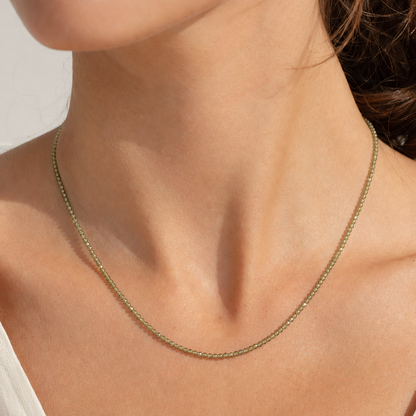 Green Agate Wealth Beaded Necklace - on model