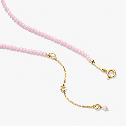 Pink Opal Love Beaded Necklace - clasp detail