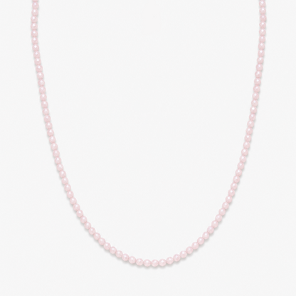 Pink Opal Love Beaded Necklace - front view