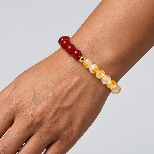 Carnelian and Citrine Eclipse 18k Pixiu Bracelet - Abundance