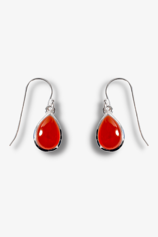 Carnelian Sterling Silver Earrings - Eat.Read.Love.