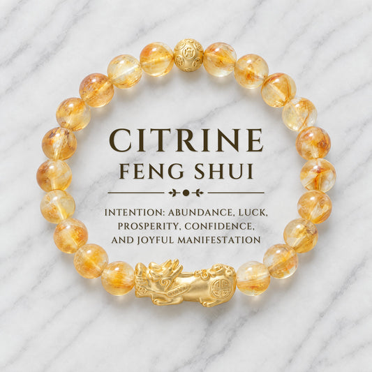 Citrine Feng Shui Lucky Pixiu Wealth Bracelet