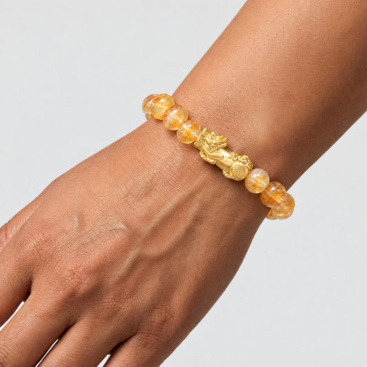 Citrine Feng Shui Lucky Pixiu Wealth Bracelet