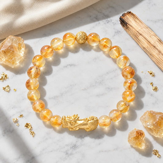 Citrine Feng Shui Lucky Pixiu Wealth Bracelet