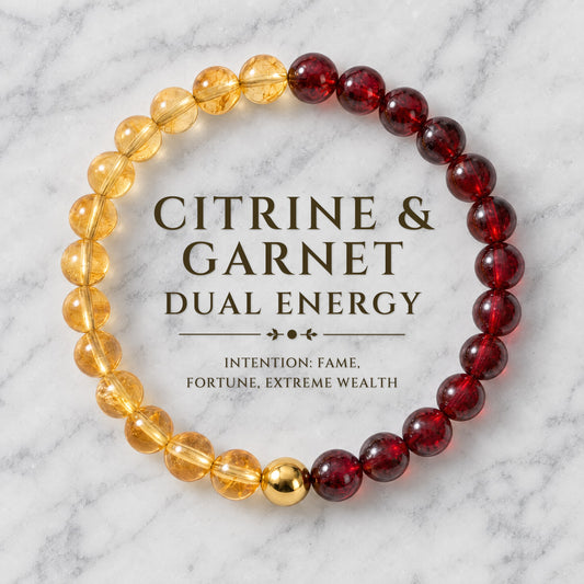 Citrine & Garnet Dual Energy Fortune Crystal Bracelet