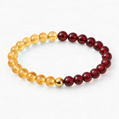 Citrine & Garnet Dual Energy Fortune Crystal Bracelet
