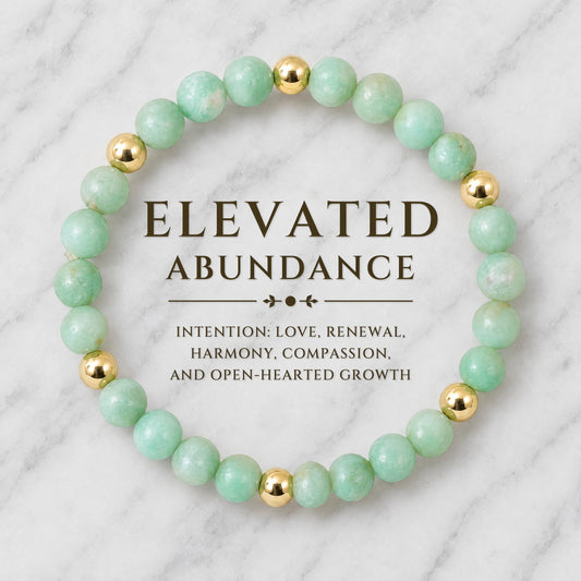 Elevated Abundance Bracelet with REAL Gold Beads and Emerald
