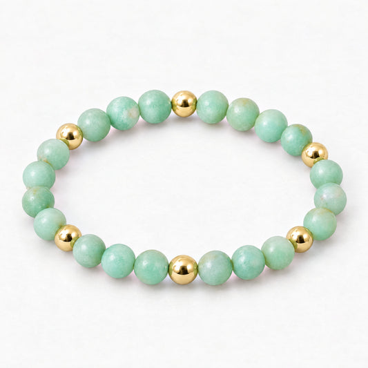 Elevated Abundance Bracelet with REAL Gold Beads and Emerald