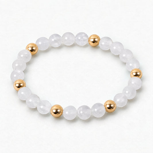 Elevated Creativity Bracelet with REAL Gold Beads and Moonstone
