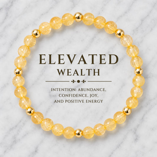 Elevated Wealth Bracelet with REAL Gold Beads and Citrine