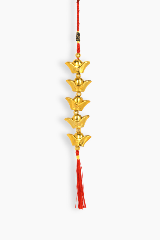 Emperor Five Coin/Ingot Wealth Hanger With Infinity Knott - Eat.Read.Love.