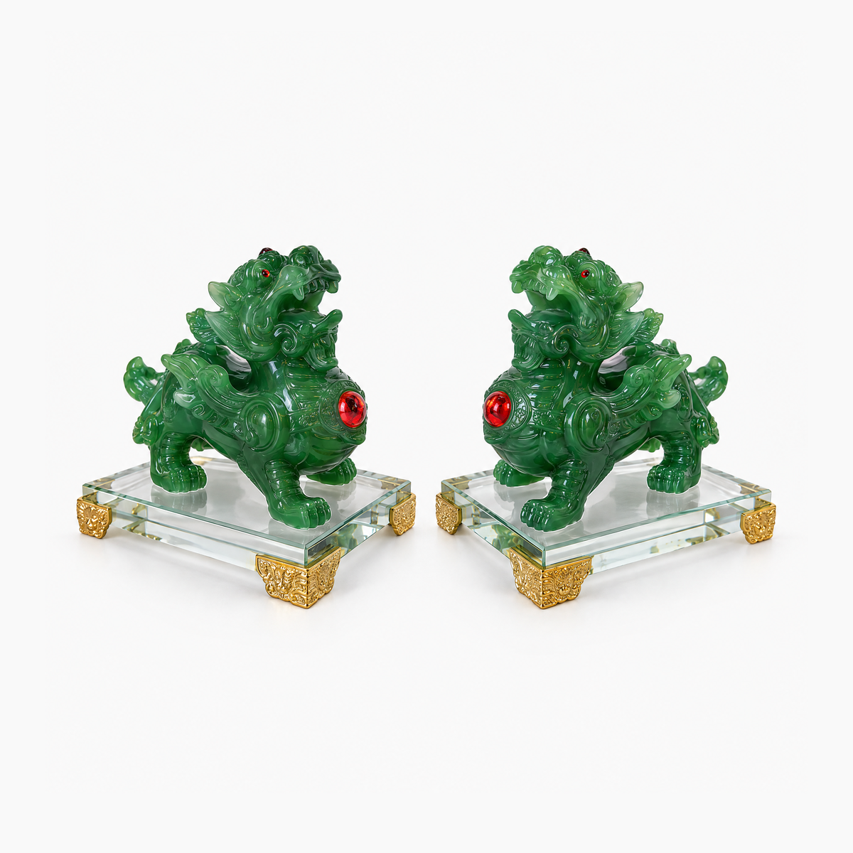 ERL Studio hero — Green Resin Foo Dog Statue Pair · 2f0be440-ac74-4b00-8a3a-a7f949c03d22