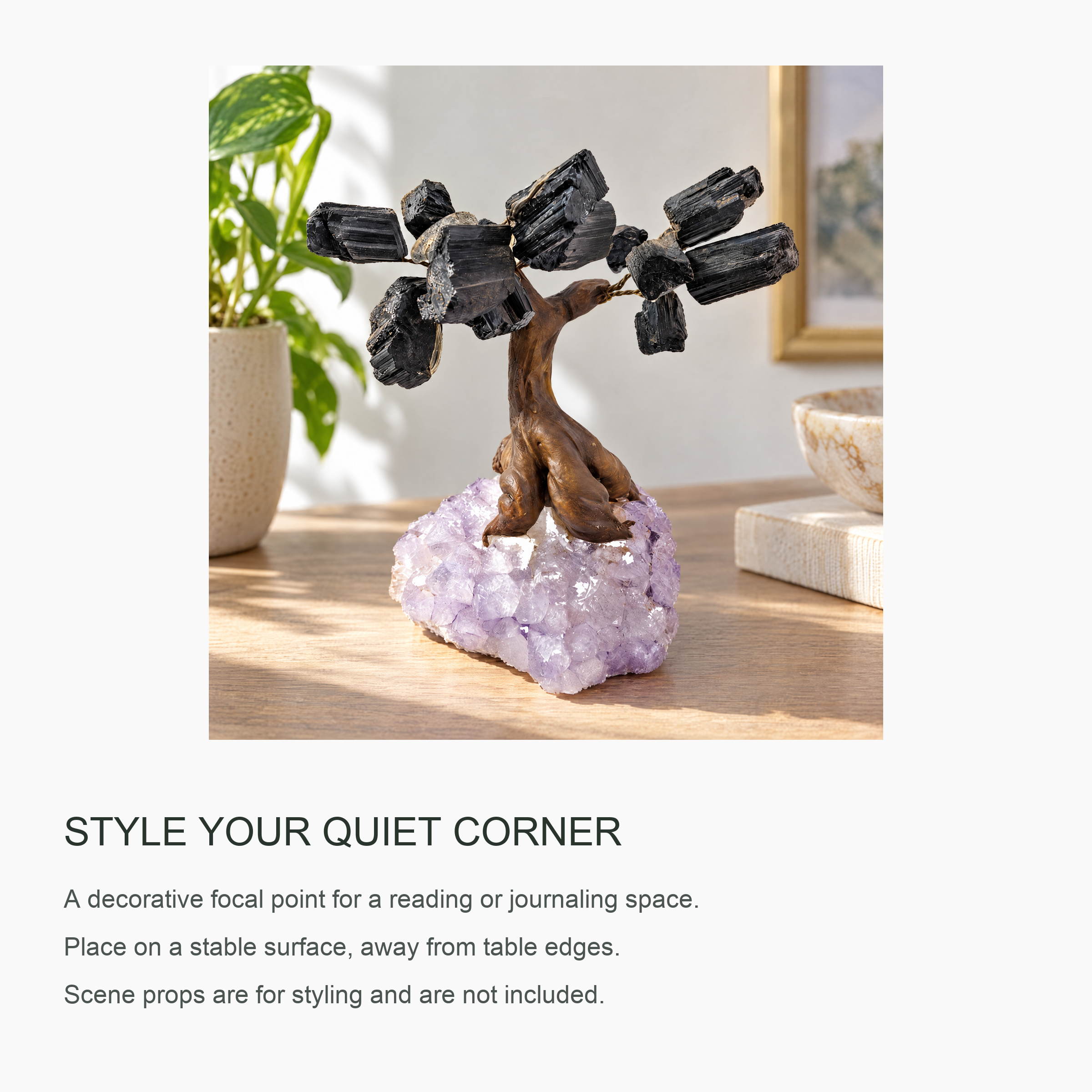 ERL Studio in use — Black Tourmaline Crystal Tree on Amethyst Druzy Base · 30449b22-dd22-4ae7-ba5f-02a6d6272b03