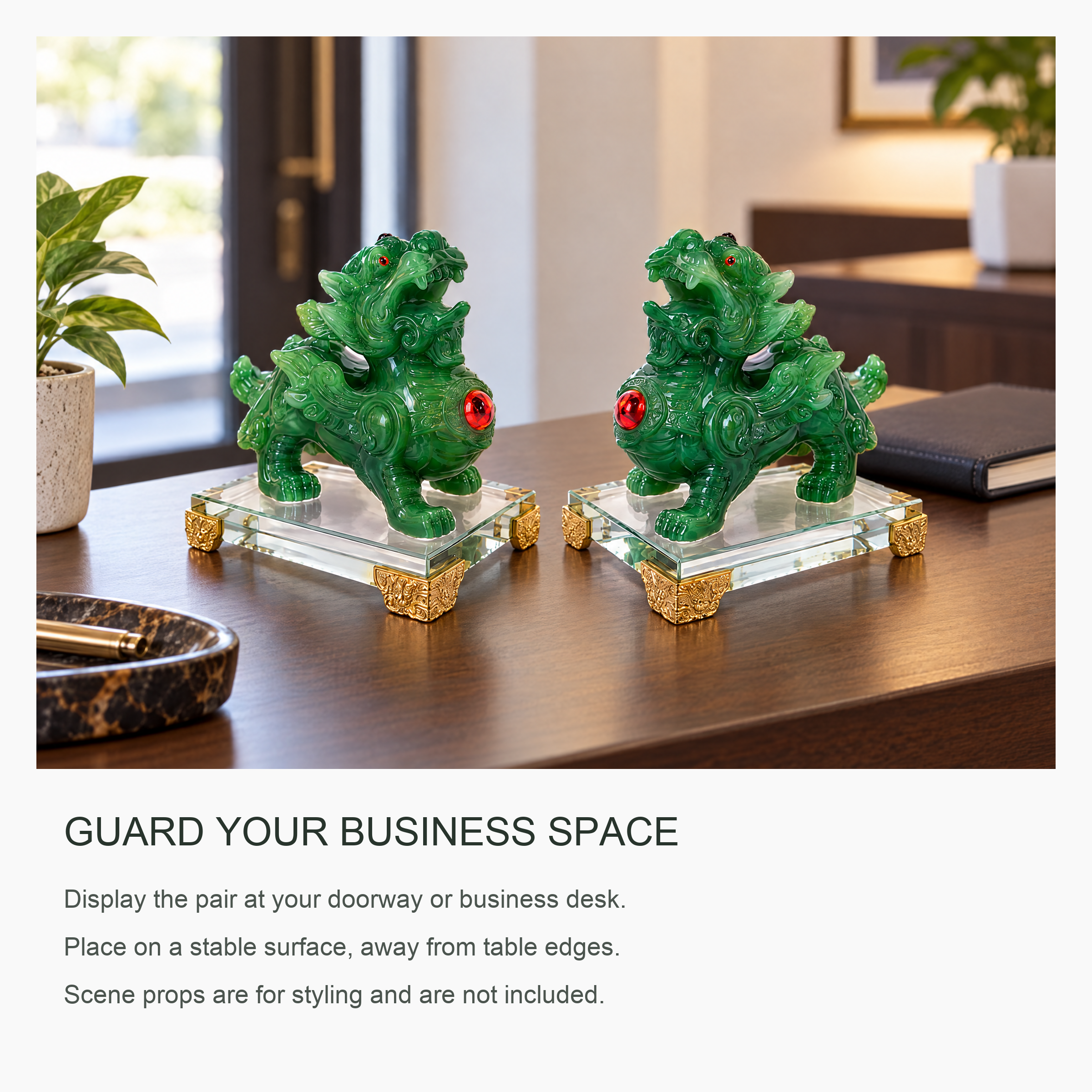ERL Studio in use — Green Resin Foo Dog Statue Pair · 87ca0ac4-962a-401a-b75c-7eb8a8a1fb2a