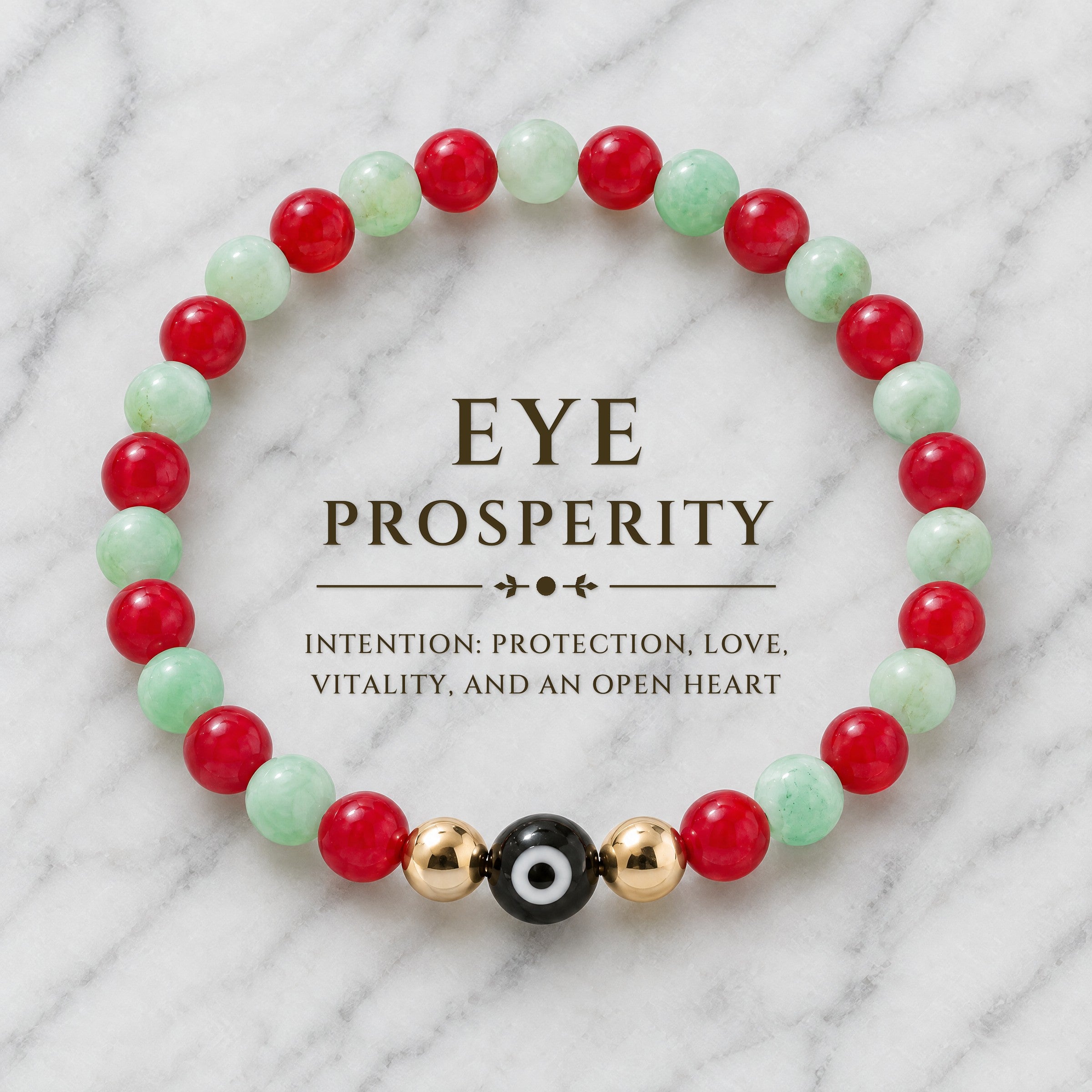 Eye of Prosperity Ruby and Emerald Bracelet REAL Gold