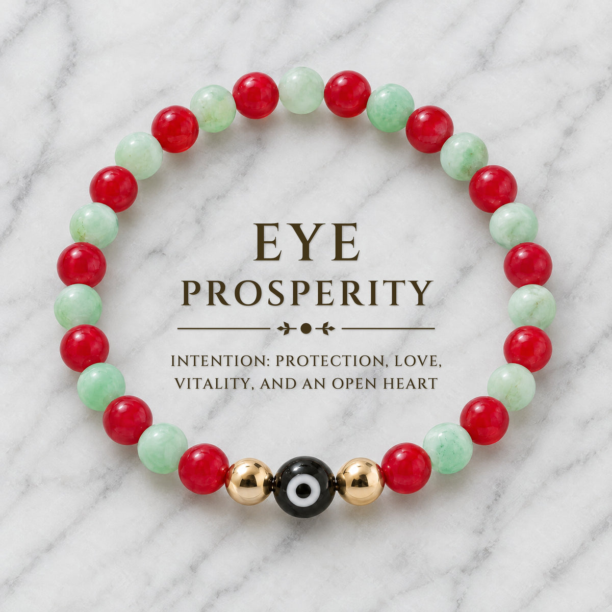 Eye of Prosperity Ruby and Emerald Bracelet REAL Gold